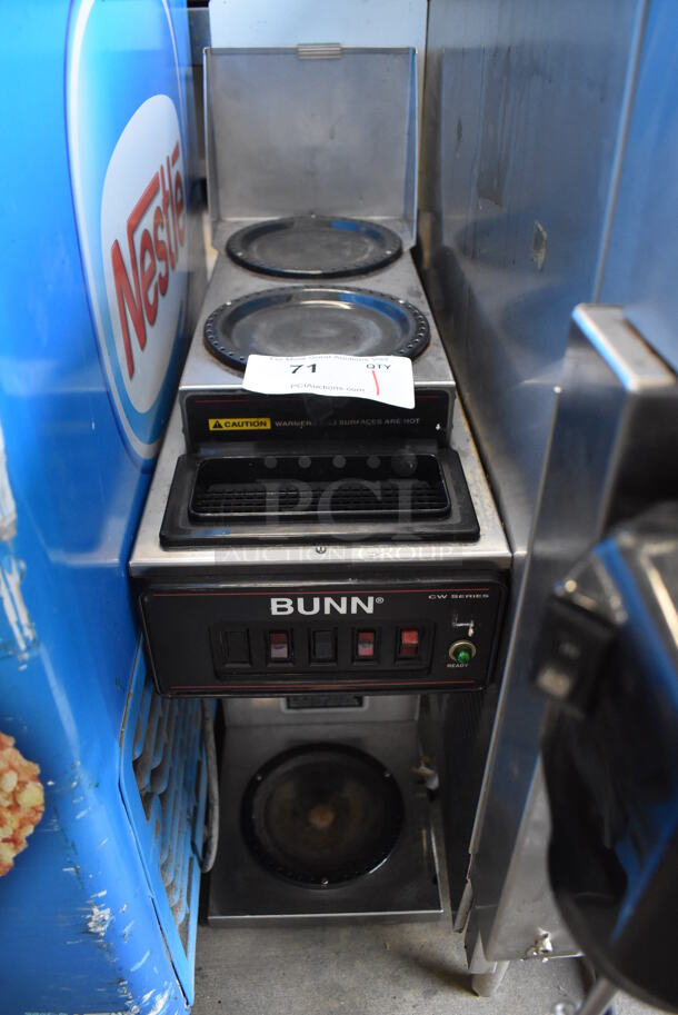 Bunn CW Series Stainless Steel Commercial Countertop 3 Burner Coffee Machine. 8x19x25