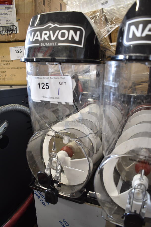 Narvon NSSM2 Stainless Steel Double 3 Gallon Pourover Granita / Slushy / Frozen Beverage Dispenser. 115 Volts, 1 Phase. Tested and Working! - Image 6 of 10