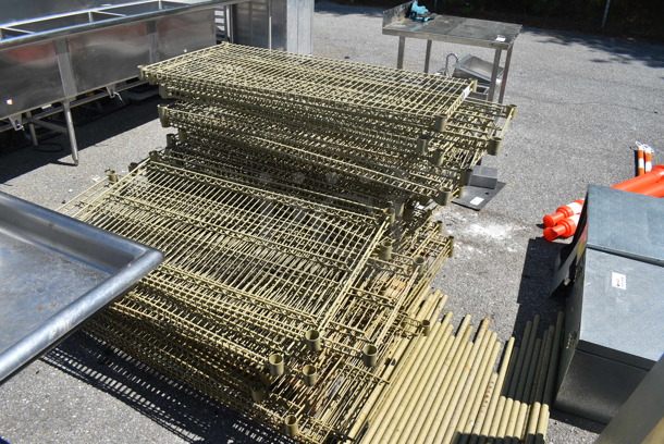 ALL ONE MONEY! Monster Lot of Metro Style Shelves and Poles - Image 2 of 4