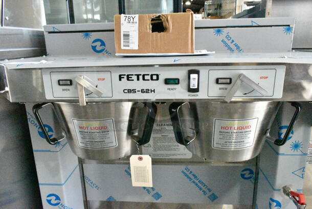 BRAND NEW SCRATCH AND DENT! Fetco CBS-62H C62046 Stainless Steel Twin Automatic Coffee Brewer w/ Hot Water Dispenser and 2 Metal Brew Baskets. No Satellite Server. 120/208-240 Volts, 1 Phase. - Image 3 of 12