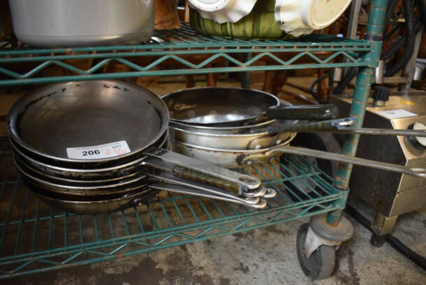 ALL ONE MONEY! Lot of 10 Various Metal Skillets. Includes 18x10.5x2