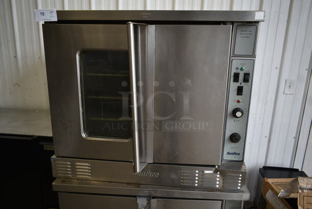 2 Garland SunFire Stainless Steel Commercial Natural Gas Powered Full Size Convection Ovens w/ View Through Door, Solid Door, Metal Oven Racks and Thermostatic Controls. 2 Times Your Bid! - Image 3 of 7