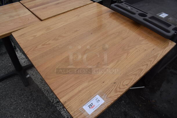 Wooden Dining Height Table on Black Metal Table Base. 36x36x30 - Image 3 of 4