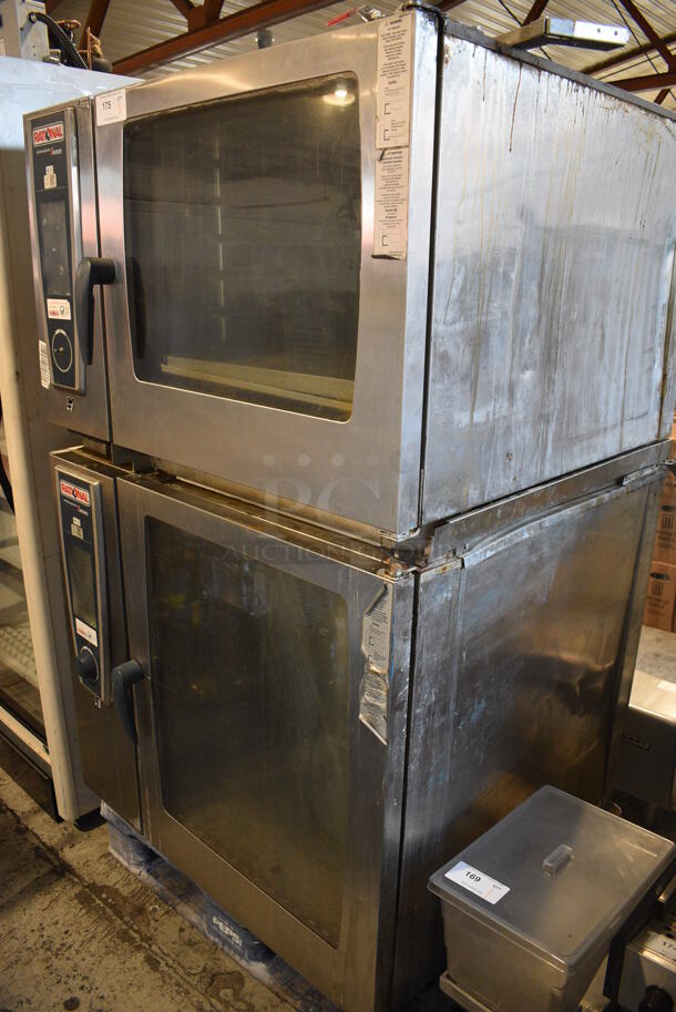 2 Rational Stainless Steel Commercial Combitherm Self Cooking Center Convection Ovens on Commercial Casters. Top Model: SCC WE 62. Bottom Model: SCC WE 102. 480 Volts, 3 Phase. 42x40x66. 2 Times Your Bid! - Image 7 of 7