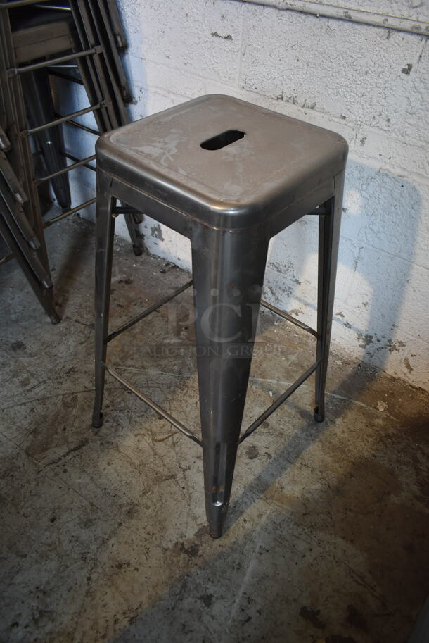 22 Gray Metal Tolix Style Bar Stools. 22 Times Your Bid! - Image 6 of 6