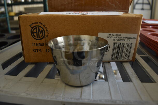 24 BRAND NEW IN BOX! American Metalcraft Model HAMSC Stainless Steel Sauce Cups. 2.25x2.25x1.75. 24 Times Your Bid!