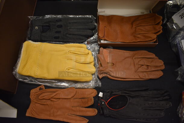 ALL ONE MONEY! Lot of 6 Sets of Driving Gloves!