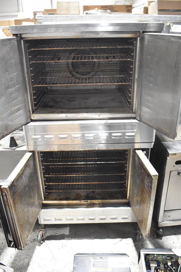 2 Blodgett Stainless Steel Commercial Natural Gas Powered Full Size Convection Oven w/ Solid Doors, Metal Oven Racks and Thermostatic Controls on Commercial Casters. 2 Times Your Bid! - Image 6 of 10