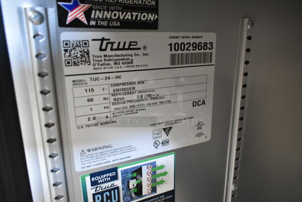 BRAND NEW! 2020 True TUC-24-HC ENERGY STAR Stainless Steel Commercial Single Door Undercounter Cooler. 115 Volts, 1 Phase. Tested and Working! - Image 6 of 6