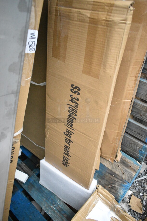 4 BRAND NEW SCRATCH AND DENT! Items Including John Boos GSK8-3060 Work Table Undershelf 60"W X 30"D, SS 34" Legs. May Be Missing Pieces. 4 Times Your Bid!  - Image 5 of 8