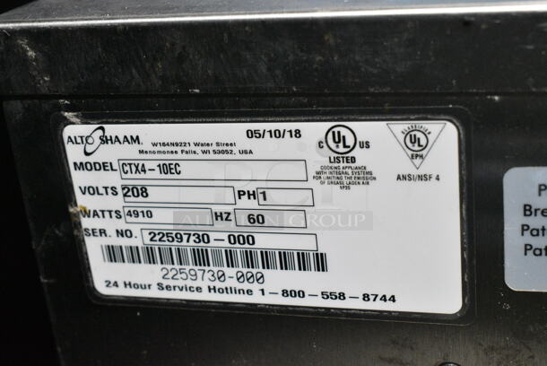 2018 Alto Shaam CTX4-10EC Stainless Steel Commercial Electric Powered Combi Oven. 208 Volts, 1 Phase. - Image 4 of 4