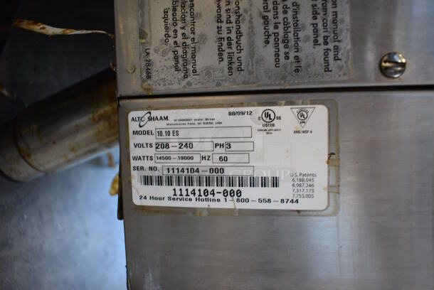 	2012 Alto Shaam Model 10.10 ES Stainless Steel Commercial Electric Powered Combitherm Convection Oven w/ View Through Door and Metal Oven Racks. 208-240 Volts, 3 Phase. 42x32x40 - Image 6 of 7