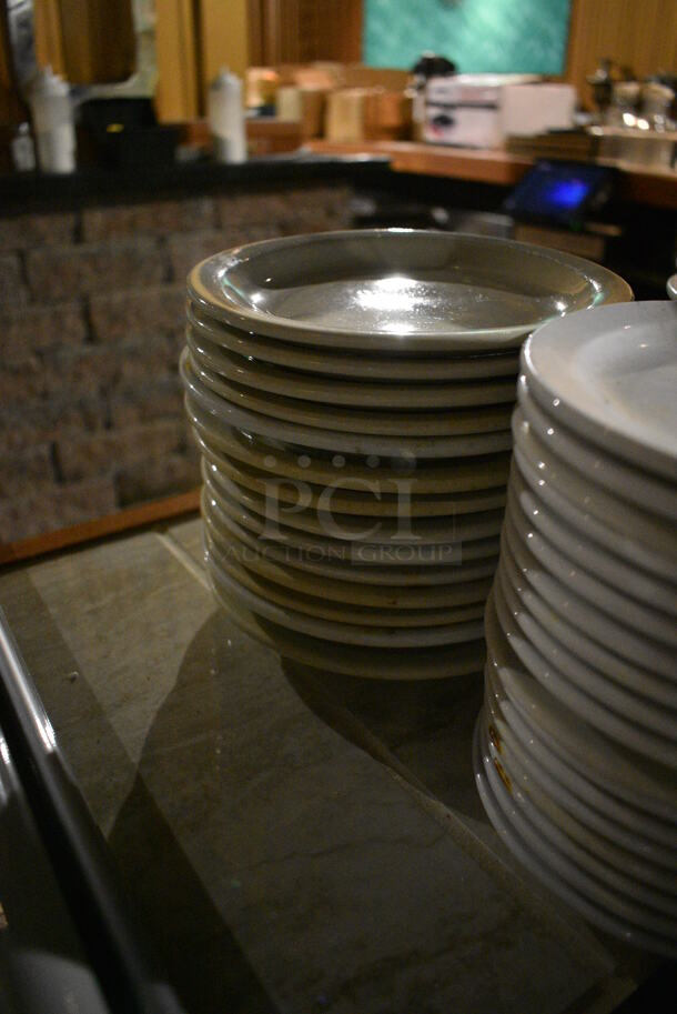 ALL ONE MONEY! Lot of 44 Various White Ceramic Plates. Includes 6.5x6.5x1. (bar) - Image 4 of 4