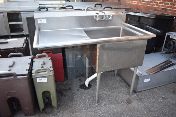 Stainless Steel Commercial Single Bay Sink w/ Left Side Drain Board, Faucet and Handles. 51x29x44. Bay 24x24x14 - Image 2 of 7