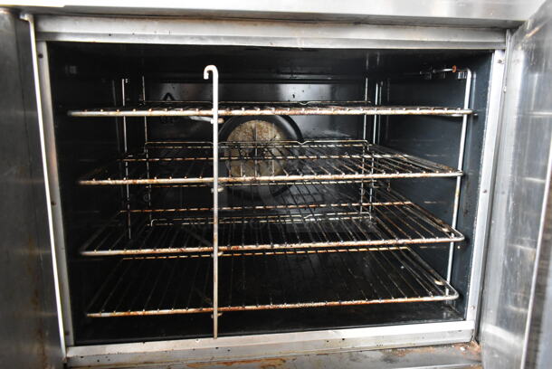 Blodgett Stainless Steel Commercial Electric Powered Full Size Convection Oven w/ Solid Doors, Metal Oven Racks and Metal Legs on Commercial Casters. 208-240 Volts, 3 Phase. - Image 5 of 5