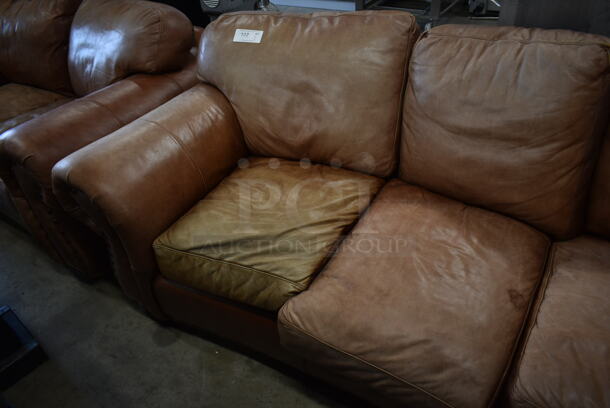 Brown 3 Seat Couch w/ Arm Rests. - Image 3 of 3