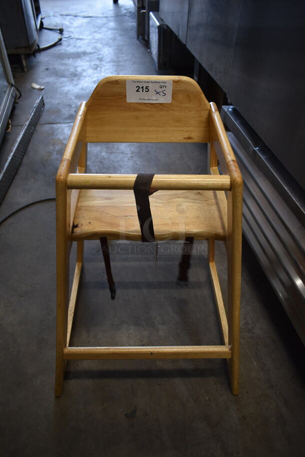 5 Light Wooden High Chairs. 5 Times Your Bid! - Image 3 of 5