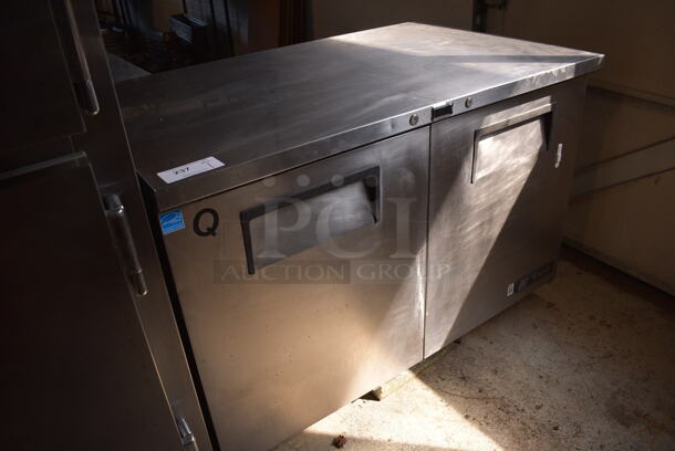 2013 True Model TUC-48 ENERGY STAR Stainless Steel Commercial 2 Door Undercounter Cooler on Commercial Casters. 115 Volts, 1 Phase. 48.5x30x33.5. Tested and Powers On But Does Not Get Cold