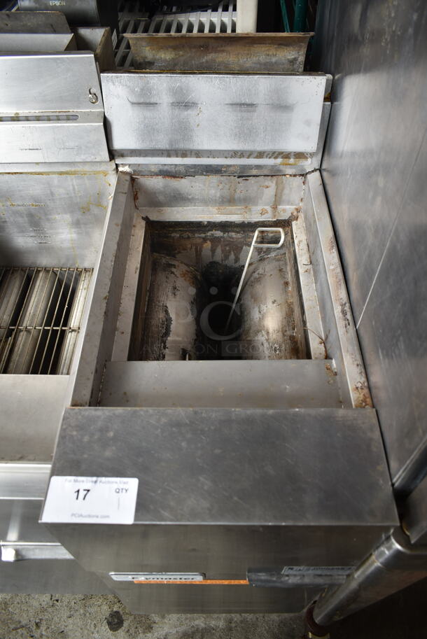 2014 Frymaster GF14SD Stainless Steel Commercial Floor Style Natural Gas Powered Deep Fat Fryer on Commercial Casters. 100,000 BTU. - Image 2 of 6