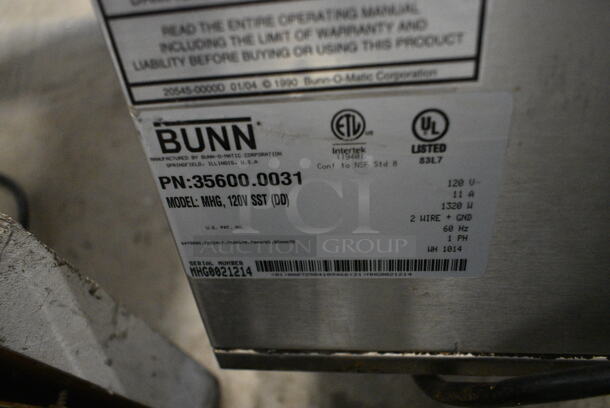 Bunn MHG Stainless Steel Commercial Countertop 2 Hopper Coffee Bean Grinder. 120 Volts, 1 Phase. Tested and Working! - Image 9 of 9