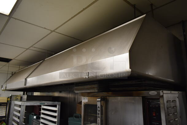 14' Stainless Steel Commercial Grease Hood w/ Lights and Filters. BUYER MUST REMOVE: This Item CANNOT Be Transported; Must Pick Up By Appointment Only. (kitchen #2) - Image 2 of 4