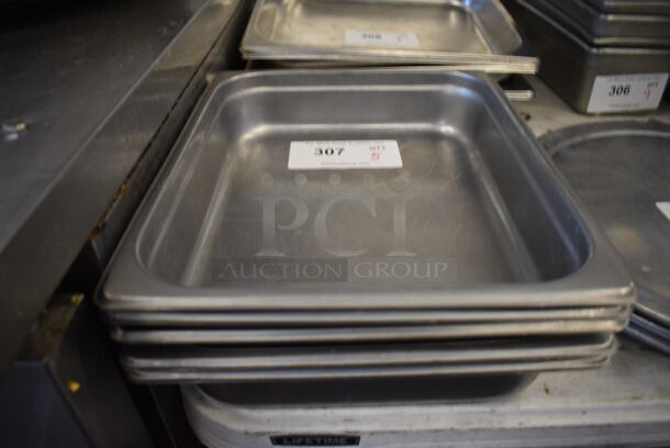 5 Stainless Steel 1/2 Size Drop In Bins. 1/2x2.5. 5 Times Your Bid!