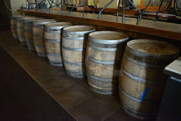 8 Wooden Barrels. BUYER MUST REMOVE. 26x26x35. 8 Times Your Bid! (Susquehanna Ale House) - Image 1 of 4