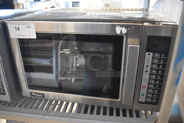 2020 Amana RCS10TS Stainless Steel Commercial Countertop Microwave Oven. 120 Volts, 1 Phase. 22x18x14 - Image 3 of 6