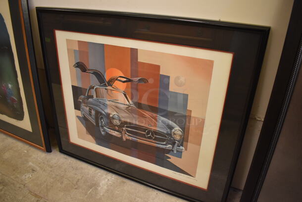 Framed Picture of Mercedes 300 SL by Paul Bracq. - Image 2 of 7