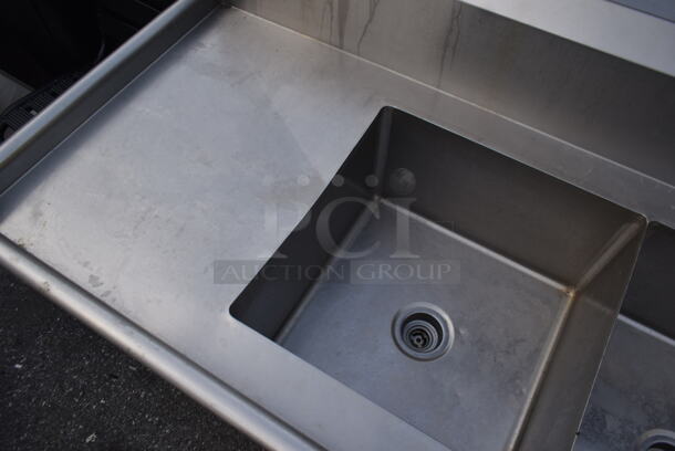 Stainless Steel Commercial 3 Bay Left Side Dirty Side Dishwasher Sink w/ Handles. Bays 20x20 - Image 5 of 6