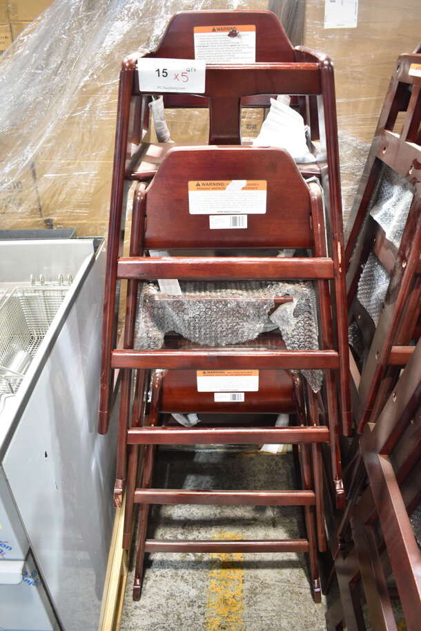 5 BRAND NEW! GET HC-100-MOD-M2 Mahogany Finish Hardwood High Chair . 5 Times Your Bid! - Image 2 of 5
