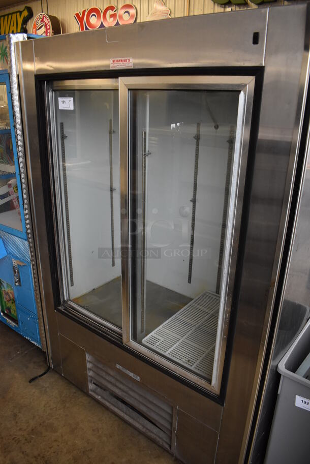Leader LS54 NLR Metal Commercial 2 Door Reach In Cooler Merchandiser. 115 Volts, 1 Phase. 54x30x75. Tested and Working!