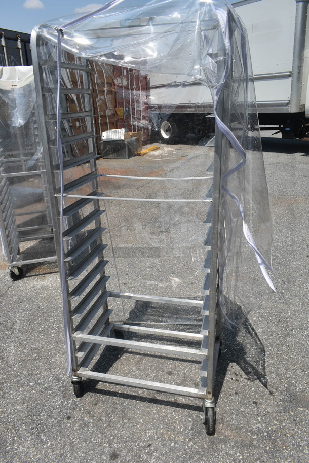 Metal Commercial Pan Transport Rack w/ Clear Cover on Commercial Casters. - Image 4 of 5