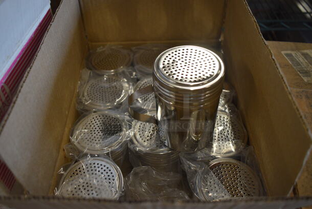12 BRAND NEW IN BOX! Stainless Steel Seasoning Shakers. 4x3x4. 12 Times Your Bid! - Image 2 of 2