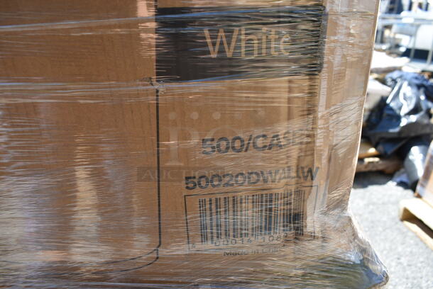 PALLET LOT of 12 BRAND NEW Boxes Including 6 Box 50020DWALLW Choice 20 oz. White Smooth Double Wall Paper Hot Cup - 500/Case, 4 Box 500L1020W Choice White Hot Paper Cup Travel Lid for 10-24 oz. Standard Cups and 8 oz. Squat Cups - 1000/Case. 12 Times Your Bid!  - Image 9 of 10