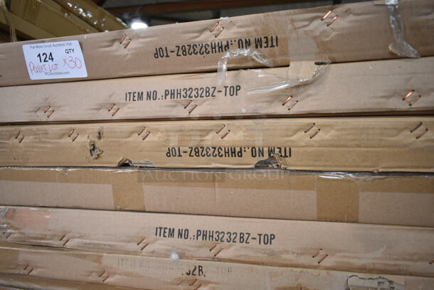 PALLET LOT of 30 BRAND NEW IN BOX! BFM Seating PHH3232BZ-TOP Outdoor Patio Hampton 32" X 32" Aluminum Frame, Bronze Finish Tabletop. No Base. Goes GREAT w/ Lots 113 and 115! 30 Times Your Bid! - Image 4 of 5