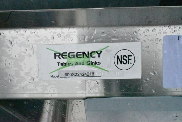 BRAND NEW SCRATCH AND DENT! Regency 600S22424218 Stainless Steel Commercial 2 Bay Sink w/ Dual Drain Boards. No Legs. Bays 24x24. Drain Boards 16.5x26 - Image 9 of 9