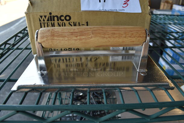 3 BRAND NEW IN BOX! Winco SWA-1 Metal Steak Weights. 8x4x2.5. 3 Times Your Bid!