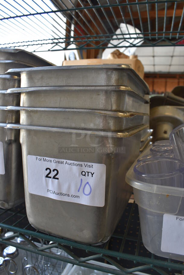 10 Stainless Steel 1/4 Size Drop In Bins. 1/4x6. 10 Times Your Bid! - Image 3 of 3