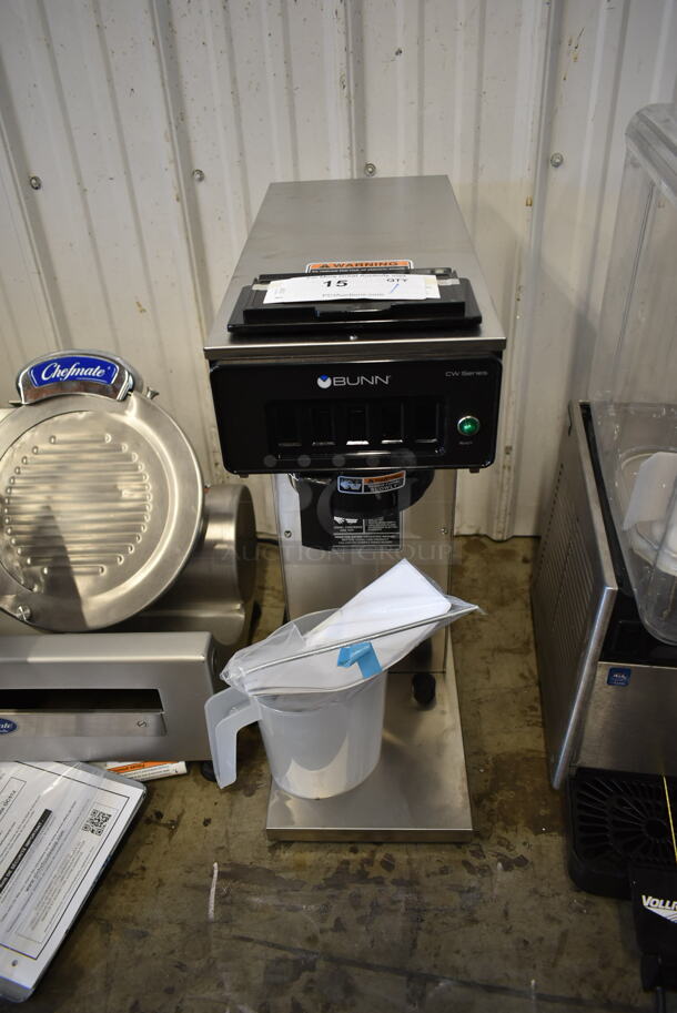 BRAND NEW! 2023 Bunn CW15-APS Stainless Steel Commercial Countertop Coffee Machine w/ Poly Brew Basket and Pitcher. 120 Volts, 1 Phase. Tested and Working! - Image 1 of 11
