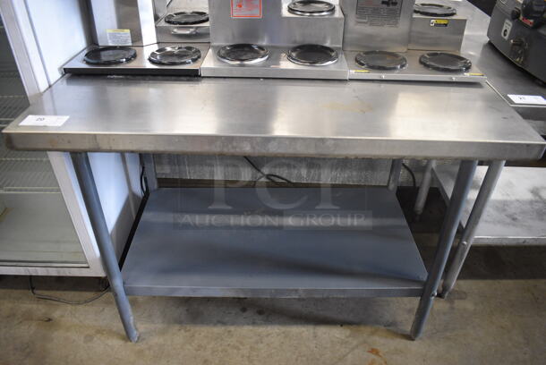 Stainless Steel Table w/ Metal Under Shelf. 48x30x35