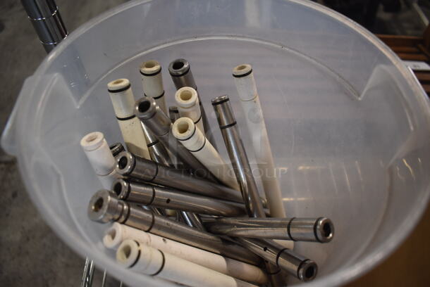 ALL ONE MONEY! Lot of Various Pieces to Ice Cream Machine Including 7 Poly Drip Trays and 2 Metal Drip Tray Grates - Image 4 of 6