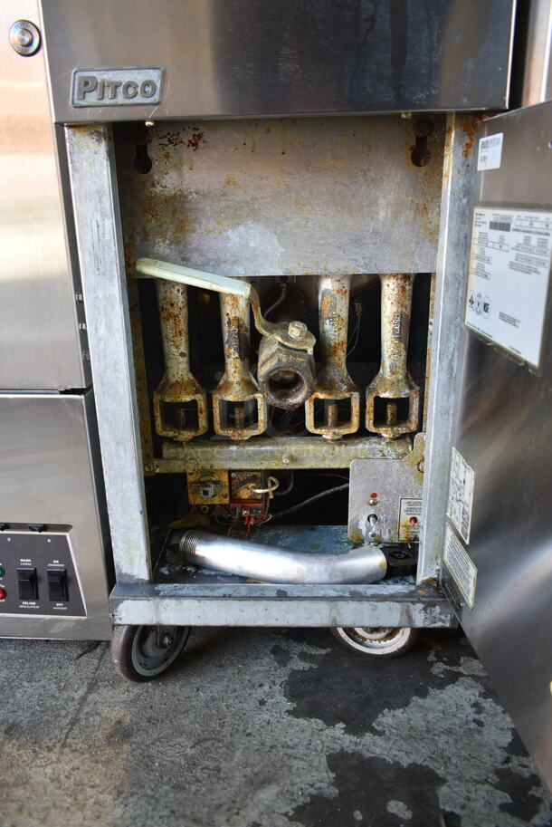 2014 Pitco Frialator 40D Stainless Steel Commercial Floor Style Natural Gas Powered Deep Fat Fryer on Commercial Casters. 115,000 BTU.  - Image 7 of 9