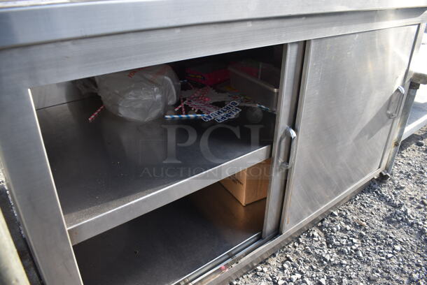 Stainless Steel Commercial Table w. 3 Over Shelves and 2 Doors. 48x25x80 - Image 5 of 5
