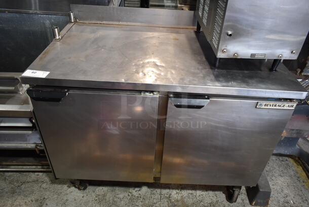Beverage Air WTF48AHC Stainless Steel Commercial 2 Door Undercounter Freezer on Commercial Casters. 115 Volts, 1 Phase. Tested and Working! - Image 1 of 5