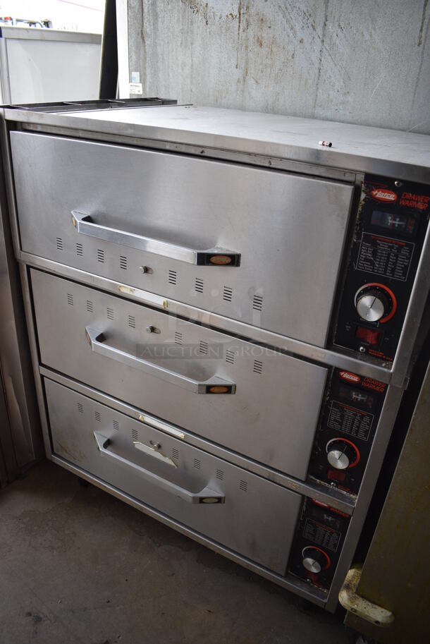 Hatco Stainless Steel Commercial 3 Drawer Warming Drawer. 29x23x35.5. Top Drawer Is Missing Power Cord But Bottom Two Drawers are Tested and Working! - Image 4 of 5