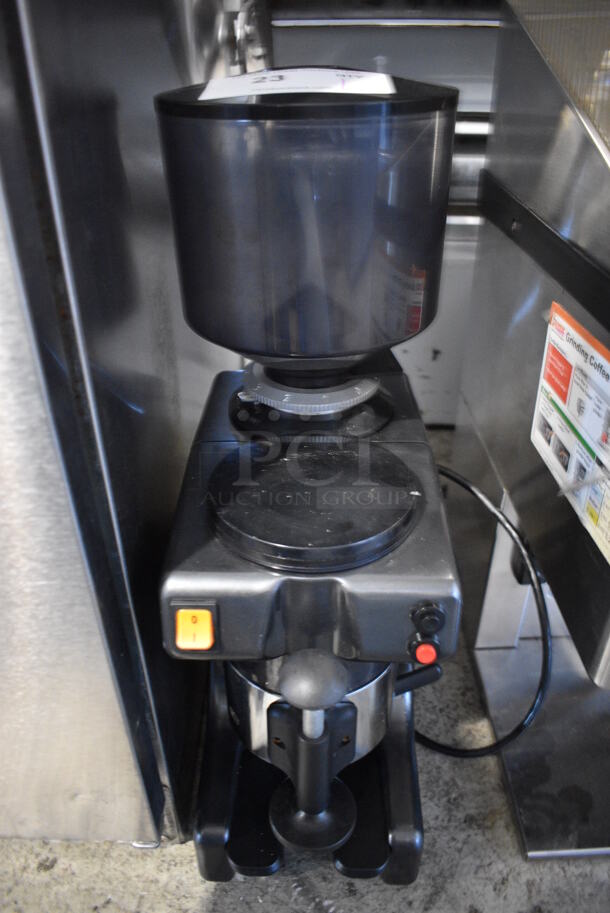 2013 EB AT Metal Commercial Countertop Espresso Bean Grinder. 110 Volts, 1 Phase. 7.5x14x22. Tested and Powers On But Parts Do Not Move