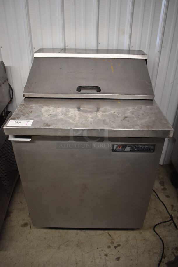 True TSSU-27-8 Stainless Steel Commercial Sandwich Salad Prep Table Bain Marie Mega Top. 115 Volts, 1 Phase. 28x30x43. Tested and Powers On But Temps at 48 Degrees
