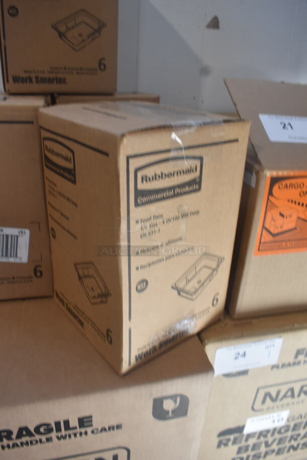 BRAND NEW IN BOX! Rubbermaid 1/6 Size, 4 Inch Deep Food Pans. 5 Times Your Bid!  - Image 2 of 3