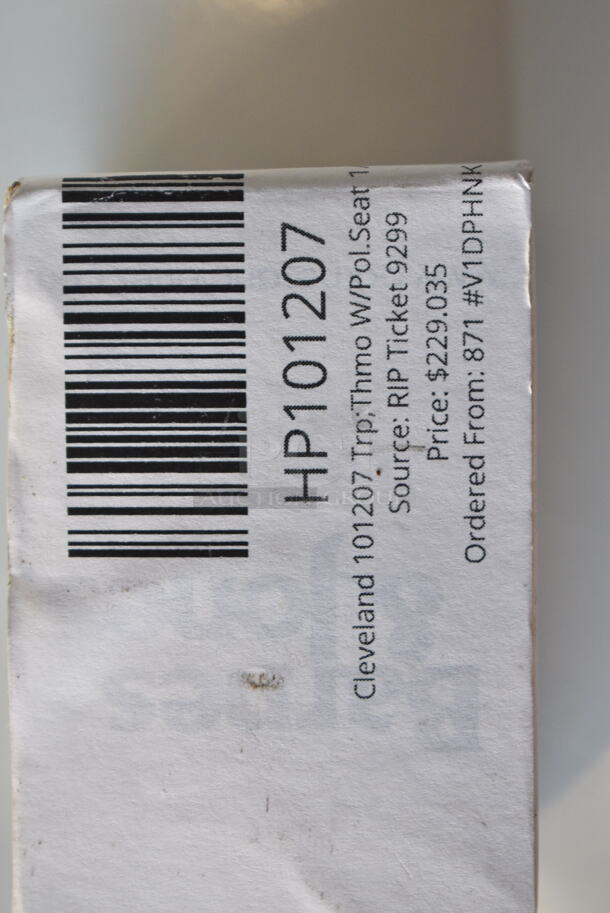 3 BRAND NEW SCRATCH AND DENT! Items; HP109617 Cleveland 109617 Tstat;205 Dg F.Open@205f;Close, HP101207 Cleveland 101207 Trp;Thmo W/Pol.Seat 1/4mptx1/4, HPSE50010 Cleveland SE50010 Stem; Td3 Valve Used Prior To. 3 Times Your Bid! - Image 4 of 5